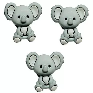 Koala Boy (3 piezas) - Botones de animales - Botones de Shelly - Chatarra de costura artesanal - Imagen 1 de 2