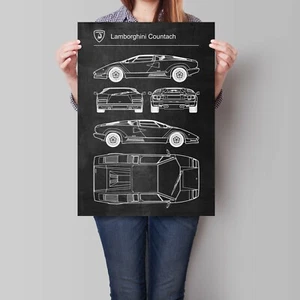 Lamborghini Countach Poster Patent Blueprint Art Print - Picture 1 of 5