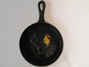 Miniature Cast Iron Pan With Chicken Imprint - Picture 1 of 4