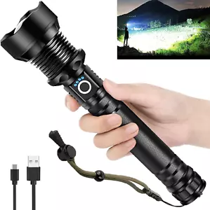 Flashlights High Lumens, 990000LM Rechargeable Flashlight Super Bright, Adjustab - Picture 1 of 12