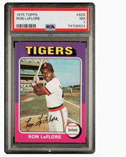 1975 TOPPS RON LeFLORE BASEBALL CARD*# 628 *PSA 7 NEAR MINT*DENIM CARDS