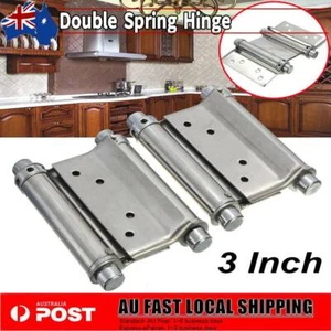 1 Pair Stainless Steel Double Action Spring Hinge Saloon Cafe Door Swing 3"Inch - Picture 1 of 12