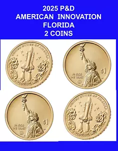 2025 P/D AMERICAN INNOVATION FLORIDA "MEJOR GRADO" JUEGO DE 2 MONEDAS PREVENTA - Imagen 1 de 1