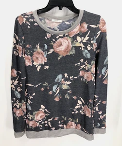 Camisa Top 12PM by Mon Ami EE. UU. Floral Gris Manga Larga Talla Pequeña Estilo # T7292 - Imagen 1 de 5