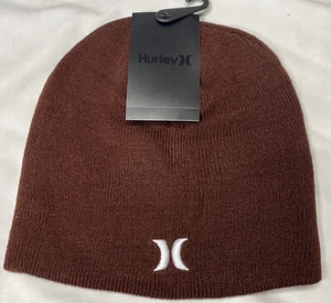 NUEVO CON ETIQUETAS HURLEY Icon Staples Gorro Sombrero Tejido Borgoña Sólido Logo Bordado Para Hombre’s - Imagen 1 de 3