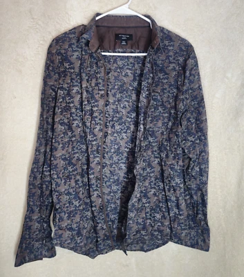 Camisa Abotonada Attention Para Hombre Calce Moderno Talla M Marrón Camuflada Foto 1 de 4