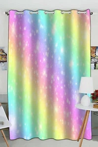 1 Paar wunderschöne ungewöhnliche Regenbogenverdunkelung bodenlange Vorhänge - Bild 1 von 2