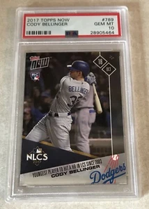 2017 TOPPS NOW #789 CODY BELLINGER PSA 10 GEM MINT - YOUNGEST TO HIT HR LCS - Picture 1 of 2