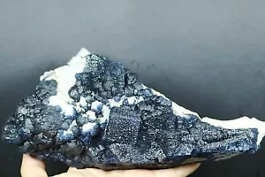 Qualità museale 4,85 libbre - incredibile fluorite blu su cristallo di quarzo bianco esemplare - Foto 1 di 9