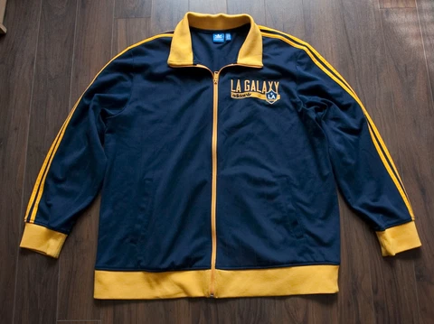 LA Galaxy Jacket Full Zip MLS Soccer Adidas Size 2XL  **Hg0612a8 Cover