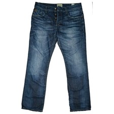 JACK & JONES Vintage Men Jeans Trousers Straight Crina 48 W32 L30 Blue Used Look