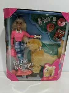 Mattel Barbie & Ginger 1997 Pet Dog & Doll NIB - Picture 1 of 12
