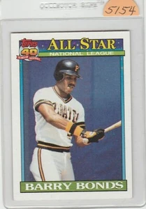 Tarjeta de béisbol 1991 Topps Barry Bonds #401 Pittsburgh Pirates All Star - Imagen 1 de 2