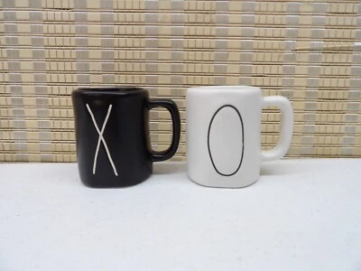 Rae Dunn Artisan Collection by Magenta Mini Expresso Cups X and O