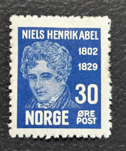 NORWAY stamp 1929 Henrik Abel 30øre / MH OG / SK252