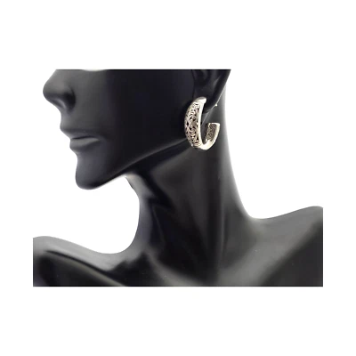 PENDIENTES HUGGIE KONSTANTINO ORO 14K PLATA ESTERLINA 10GR #1190 Foto 1 de 4