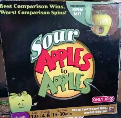 Mattel Sour Apples To Apples Kids Boardgame COMPLETE New Spin On A Classic Game - Image 1 of 4