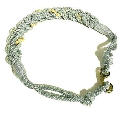 Cinturón Vintage Cordón Trenzado Años 70 Imitación Perla Azul Dorado Cuentas Disco Retro Boho Hippie Foto 1 de 4