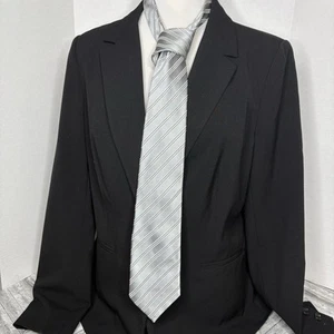 Donald Trump Men’s Stripe 98% Silk Neck Tie Gold Bar Signature Collection Grey - Picture 1 of 9