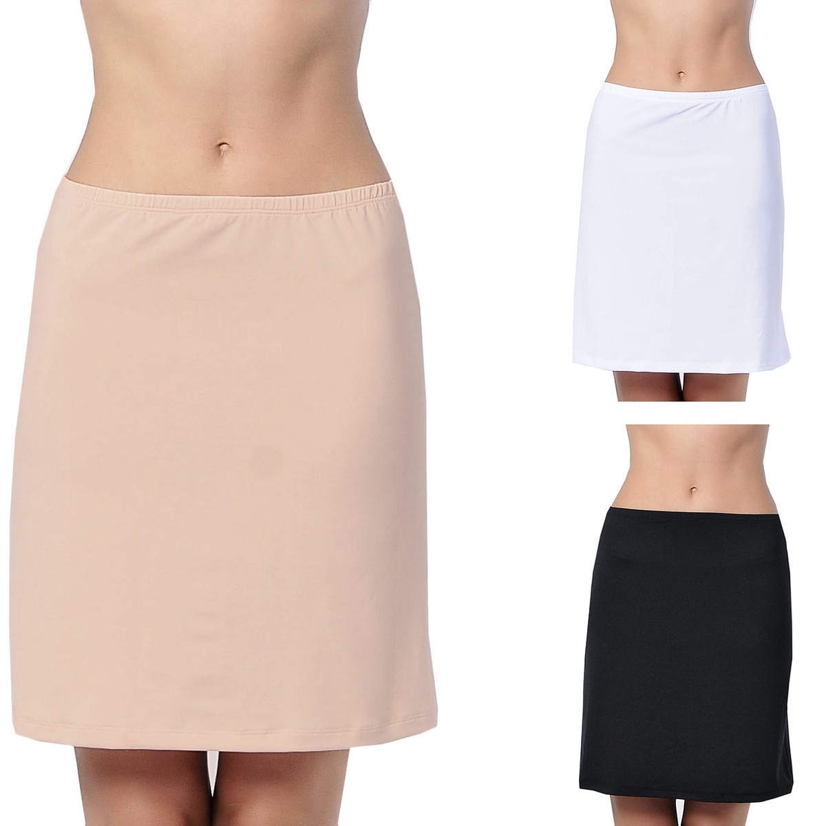 Sottogonna In Raso Con Pizzo - Lunga, Morbida E Antistatica Per Donne, Taglie S-XXL