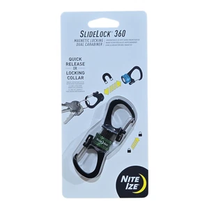 Nite Ize SlideLock 360 Magnetic Locking Dual Carabiner - Olive - Picture 1 of 3