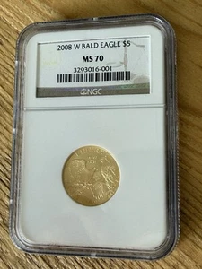 2008-W $5 Gold Bald Eagle Commemorative Coin ~ NGC MS 70 ~ Rare Perfect MS 70 - Picture 1 of 4