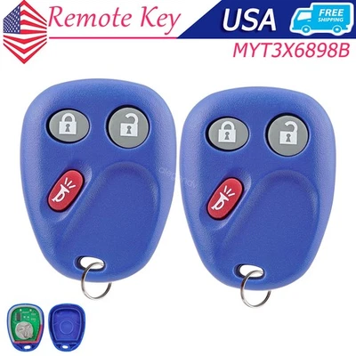 2 Replacement for Buick Rainier Chevy Trailblazer GMC Envoy Remote Key Fob Blue - Image 1 of 4