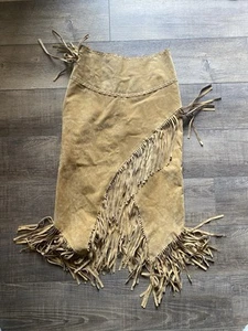 Scully Women’s Extra Small Brown Fringe Skirt Leather - Picture 1 of 3