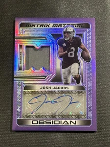 2023 OBSIDIAN MATRIX MATERIAL JOSH JACOBS AUTO PATCH 26/30 SSP - Picture 1 of 2