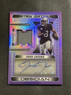 2023 OBSIDIAN MATRIX MATERIAL JOSH JACOBS AUTO PATCH 26/30 SSP - Image 1 of 2