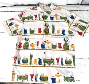 Kahala TODD SNYDER Aloha Shirt M USA Hawaiian Print Copyrighted Cocktails SS - Picture 1 of 14