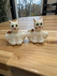 Vintage CAT Salt & Pepper Shakers Ceramic Kitty Cats MCM Rennecamp's? - Picture 1 of 4
