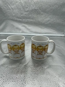 Lote de tazas coleccionables Hallmark estampado ángeles paz amor y alegría para ti (2) - Imagen 1 de 4