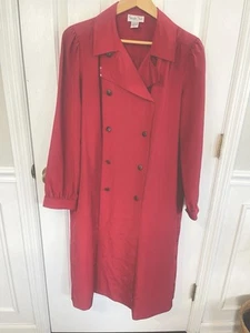 Schraeder Sport Vintage Damen Gr. 12 rot langer Trenchcoat Outdoor - Bild 1 von 8