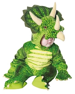 Grünes Triceratops Dinosaurier Faschingskostüm für Kleinkinder & Babys - Bild 1 von 6