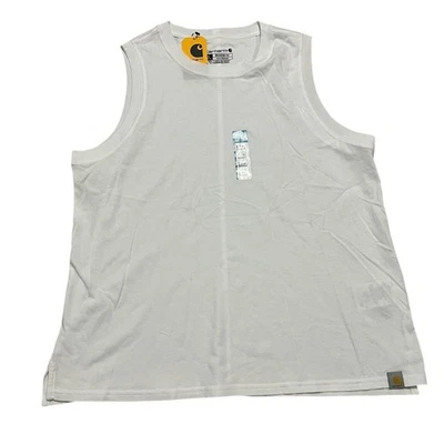 Carhartt Mujer Calce Relajado Camisa Sin Mangas Camiseta Sin Mangas Blanca Talla Grande (12-14) Foto 1 de 4