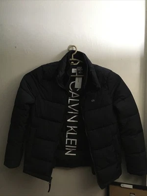 Calvin Klein Full Zip Puffer Jacket XS Winter Created For Macys CM008951 Black - Image 1 of 4