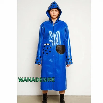 Custom made Ladybug Polka Dot PVC Raincoat: Waterproof Hooded Vinyl Jacket - Image 1 of 2
