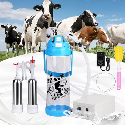 Máquina de ordeño para ordeñadora eléctrica de vaca 3L bomba de vacío de pulsación portátil automática Foto 1 de 4