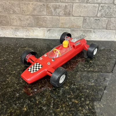 Vintage Processed Plastic Co. Dragster Race Car Driver Red Plastic 11.5” Toy Car - Image 1 of 4