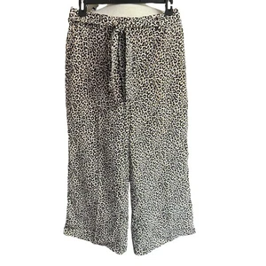J Crew Wide-leg cropped pant in leopard-print silk Womens J5692 Sz 6 Mobwife NWT - Picture 1 of 12