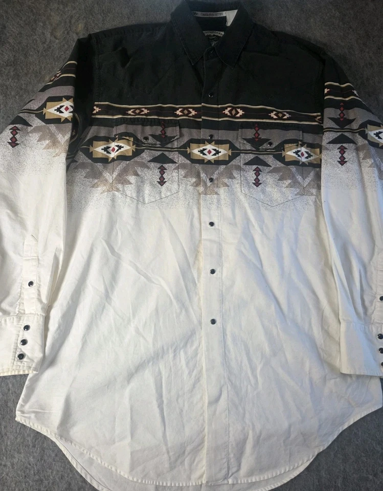 Vtg Cumberland Outfitters Shirt Mens XL Western Pearl Snap Cowboy Aztec  - Image 1 of 4