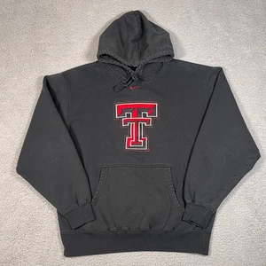 Vintage Nike Texas Tech University Hoodie Herren L Schwarz Center Swoosh Collegiate - Bild 1 von 9