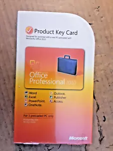 Microsoft Office 2010 Professional Product Key Card (PKC) SEALED RETAIL BOX - Picture 1 of 2