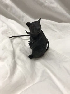 Halloween Plastic Rat Favor Black with Red Eyes 3.5" LNC! - Picture 1 of 7