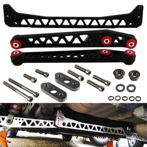 Rear Lower Control Arm +Subframe Brace For 1996-2000 Honda Civic EK EJ Black - Picture 1 of 9
