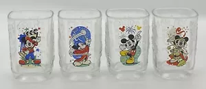 Set of 4 Disney 2000 WALT DISNEY WORLD Mickey Mouse Tumblers Glasses McDonalds - Picture 1 of 10