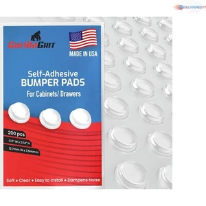 200 Clear Cabinet Door Bumpers - Self-Adhesive Pads for Furniture Protection - Picture 1 of 3