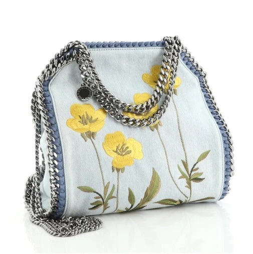 Bolso Bandolera Plegable Stella McCartney Falabella Denim Bordado Mini $1395 Foto 1 de 4