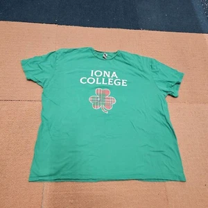 Iona College Clover Adult SS Graphic T-Shirt 2XL Green Fight The Good Fight T9a - Picture 1 of 9